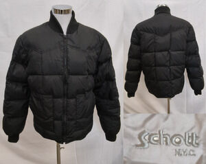 Schott Down Jacket Men's XL Vintage 1970's Black #W5276